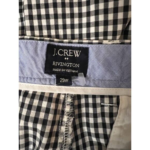 J. Crew Shorts Mens Size 29W Rivington Checkered Black White Cotton - Picture 3 of 8